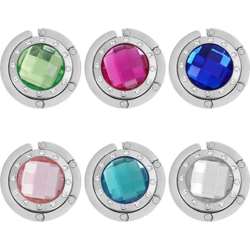 6 Stk Tragbare Tischhaken für Handtaschen – Silberfarbener Faltbarer Metall Handtaschen Tischhalter – Handtaschen Halterung für Restaurants, Cafés –