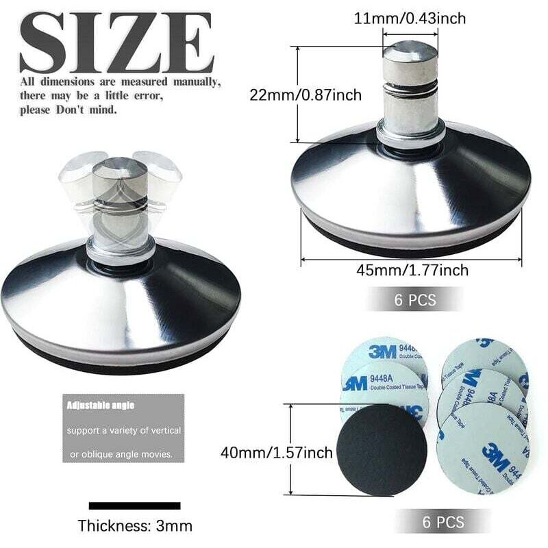 6 Stück Bürostuhlrollen, Edelstahl-Bürostuhlgleiter mit 6 Filzgleitern für Bürostühle, Sofas und Schreibtische (Schaft 11 x 22 mm)