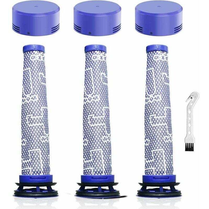 (6 Stück) Ersatzfilter für Dyson V7, V8, V8+ Staubsauger, 3 Vorfilter + 3 HEPA-Rückfilter, Ersatzteile für Dyson Staubsauger 965661-01 und 967478-01