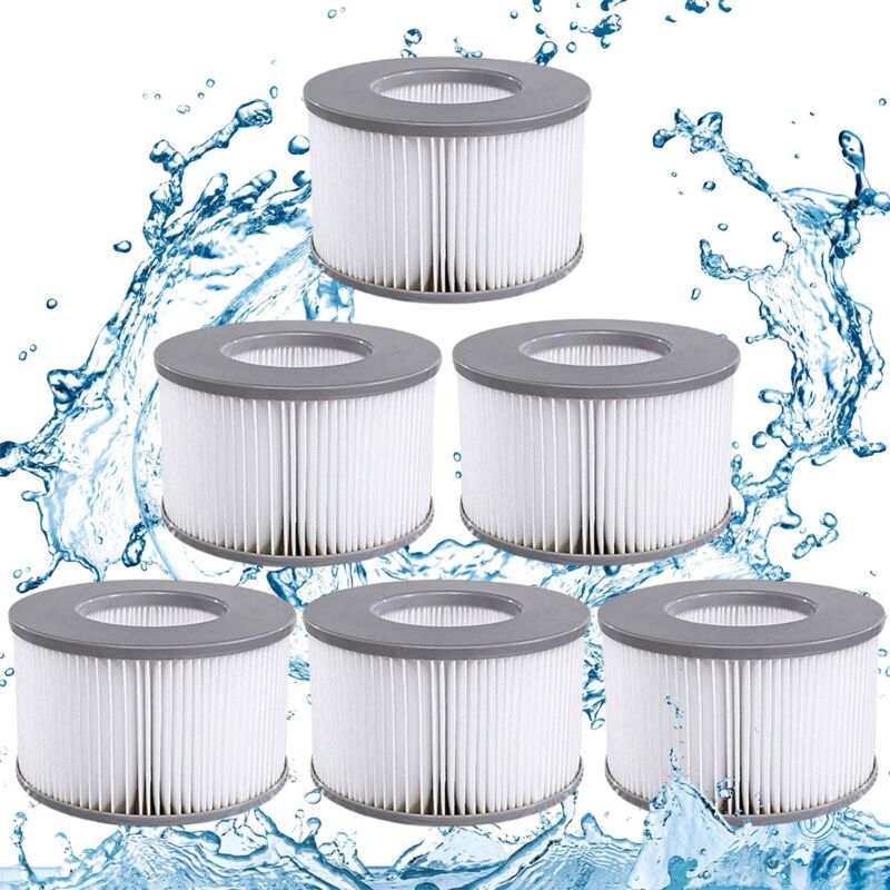 6 Stück Ersatzfilter für MSPA, Whirlpool zubehör für MSPA Whirlpool Ersatz Filter Wasserfilter,für Whirlpool,für MSPA FD2089 Aufblasbare Pools
