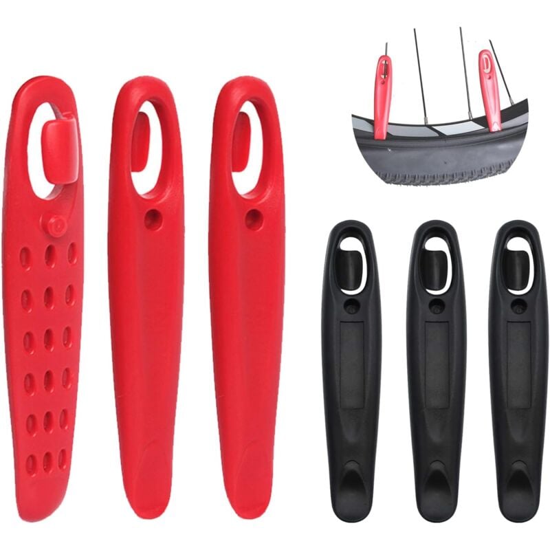 Aougo - 6 Stück Fahrrad-Reifenheber, Fahrrad-Reifenheber-Entfernung, Kunststoff-Reifenheber, Fahrrad-Reparaturwerkzeug zum Entfernen von