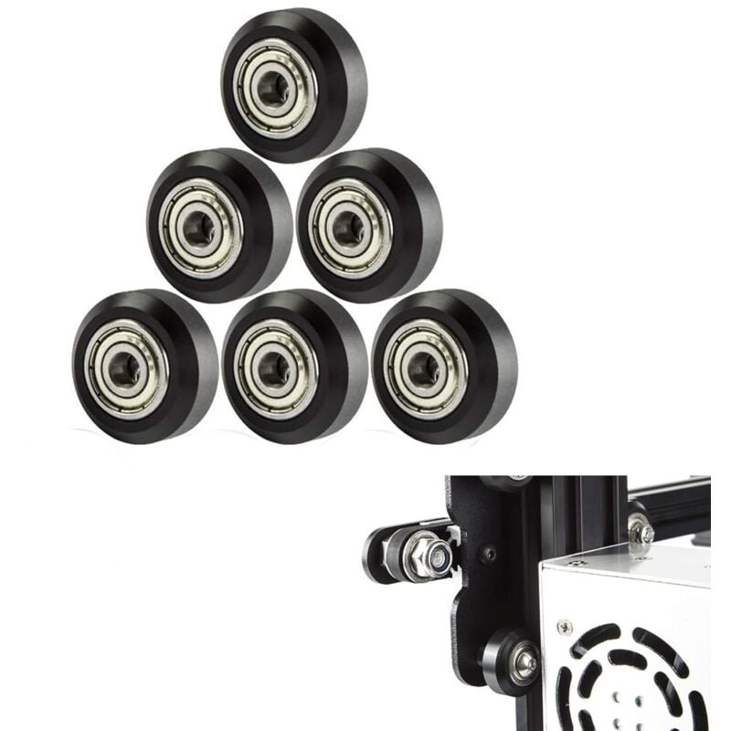 6 Stück Riemenscheiben Lager 3D Drucker Lager Riemenscheibe Aluminium Riemenscheiben Rollenlager für 3D Drucker