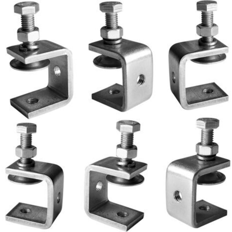 6 Stück robuste 304-Edelstahl-C-Klemmen, Holzzwingen, Tiger-Klemmen mit breiter Backenöffnung, für Heimwerker, Holzbearbeitung, Schweißen