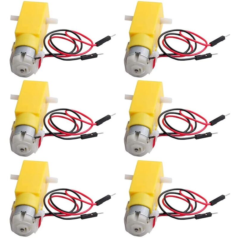 6 Stück TT DC Doppelwellen-Getriebemotor 3-6V Getriebemotor für Arduino Smart Car Roboter