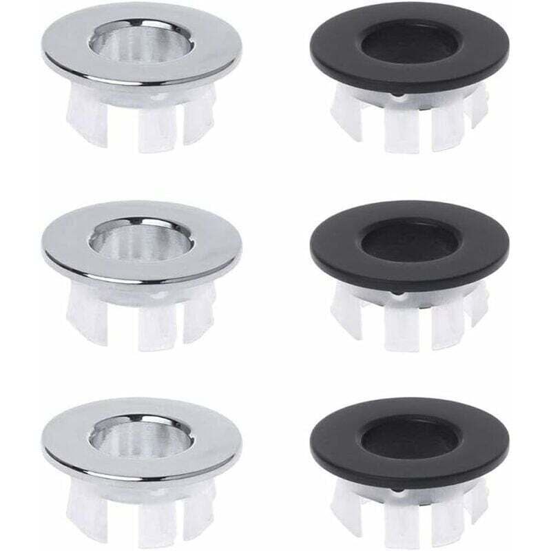 6 Stück Waschbecken-Überlaufstopfen, Waschbecken-Überlauf-Ring, Waschbecken-Überlauf-Ring, Waschbecken-Überlauf-Stopper, Waschbecken-Abdeckung