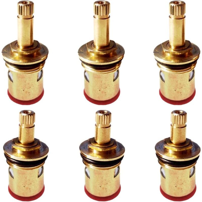 Aougo - 6 Stück Wasserhahn-Kartusche, Keramik-Scheibenkopf, Keramik-Kartuschenmischer, rostfrei, korrosionsbeständig, für Badezimmer, Küche,