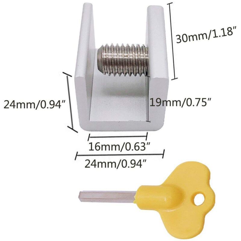 6 Stücke Verstellbares Schiebe Fenster Sperren Schloss Aluminium Tür Rahmen Sicherheits Schloss Mit Schlüssel