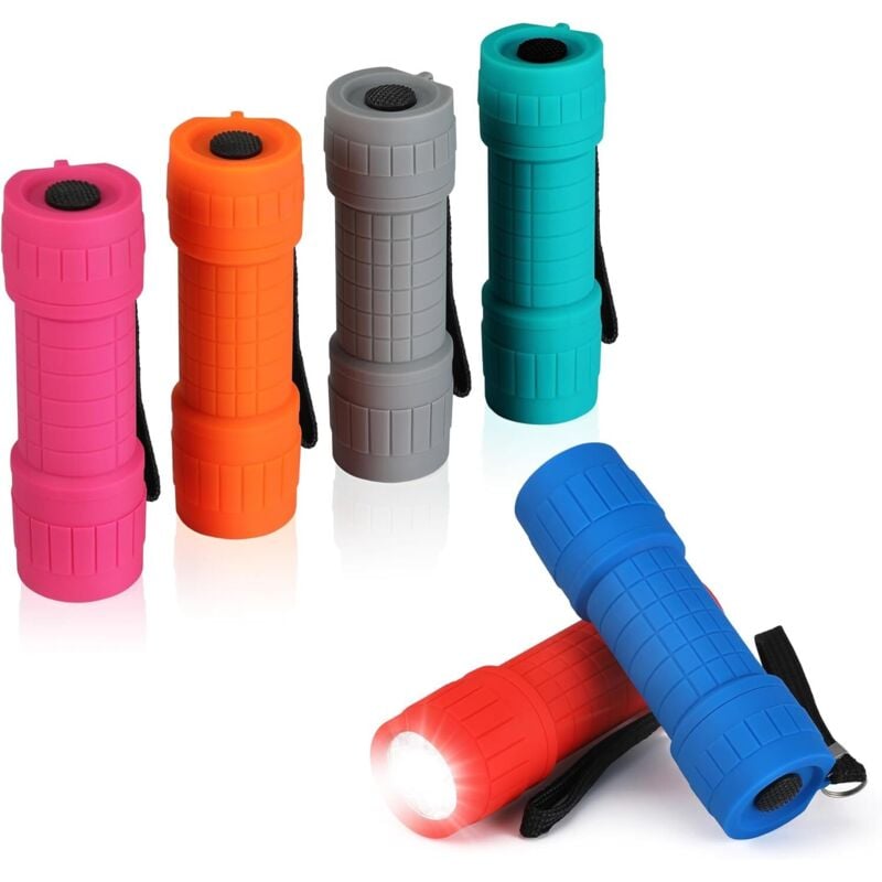 6-teilige Mini-LED-Taschenlampe für Kinder mit 18 vormontierten AAA-Batterien, Partytütenfüller, Geschenke für Kinder, Handlampe für Notfälle,