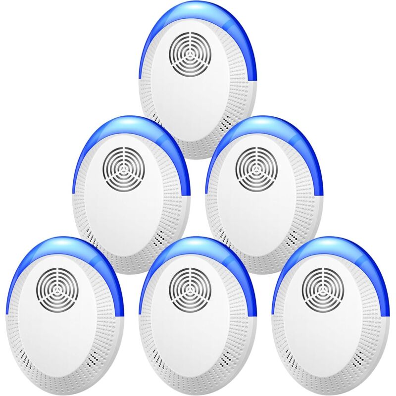 6-teiliger Ultraschall-Nagetierabwehr – Ultraschall-Abwehrmittel für Mücken, Ratten, Mäuse, Kakerlaken, Nagetiere, Spinnen, Insekten, elektronisches