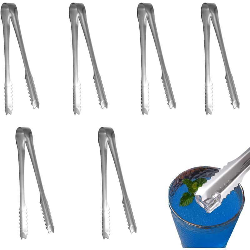 6-teiliges Candy-Bar-Set: Speisezange, Zuckerzange, Eiszange, Mini-Servierzange (15,2 cm), für Küche, Café, Party, Bar und Buffet