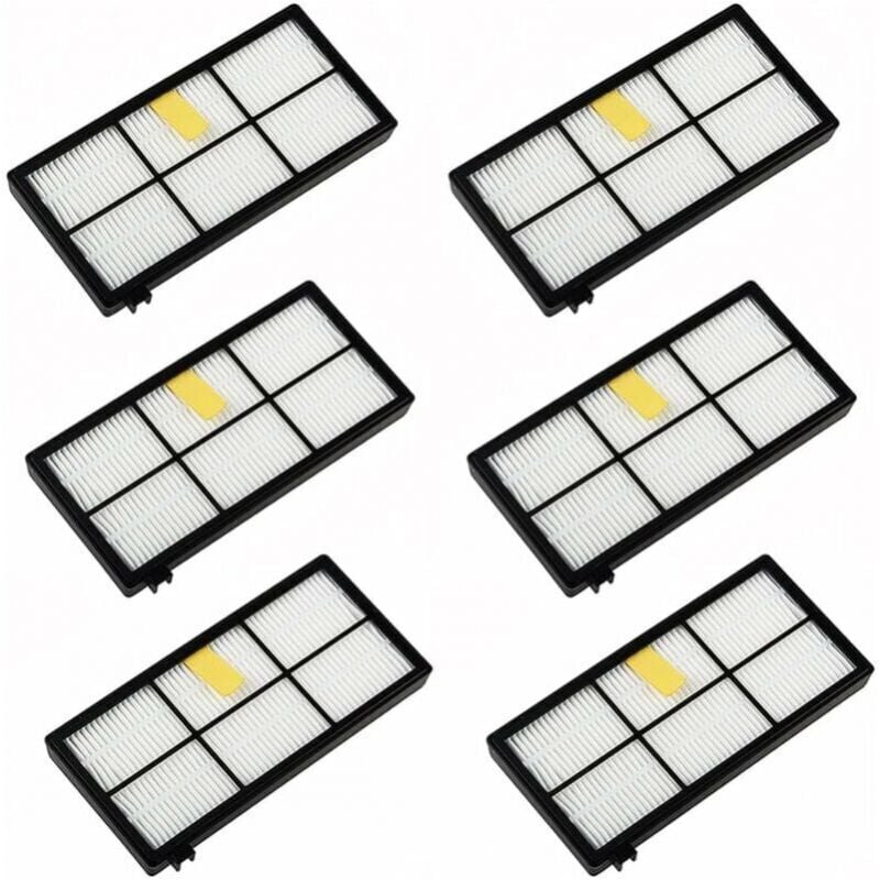 6-teiliges Ersatzfilter-Zubehör-Set für iRobot Roomba 800 900 Serie 850 860 861 866 870 880 890 900 960 980 981 985 FLITI