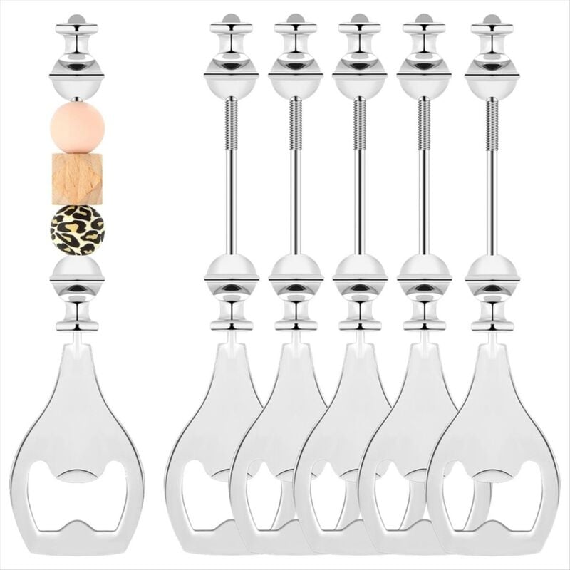 6-teiliges Set wiederverwendbarer, dekorativer Flaschenöffner aus Perlen für Barkeeper – ideal zum S