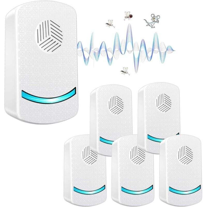 6-teiliges Ultraschall-Abwehrgerät für Mäuse, Nagetiere und Insekten Ultraschall-Mückenabwehrgerät für Mäuse und Ratten Elektronisches