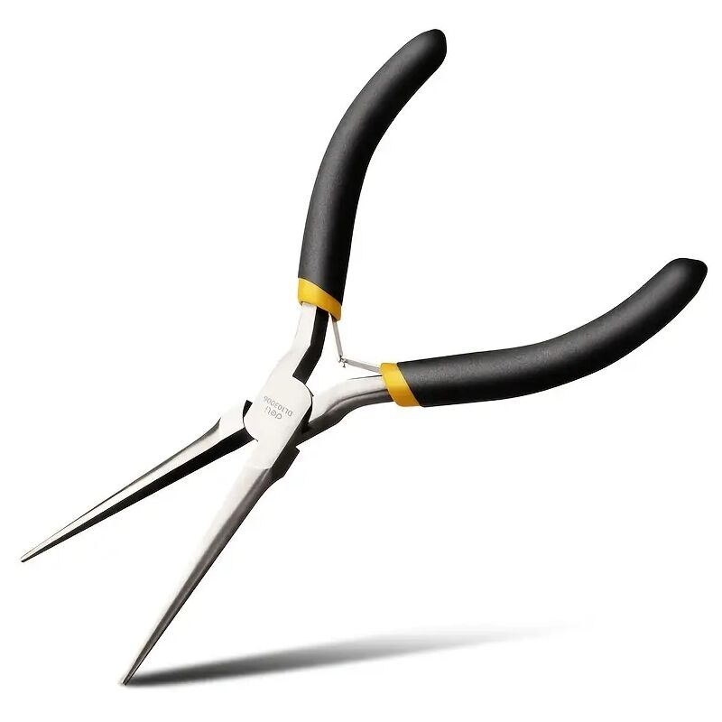 6-Zoll-Mini-Spitzzange mit bequemen Griffen, Präzisionszange mit extra langen, konischen, nicht gezahnten Backen für die Schmuckherstellung, das