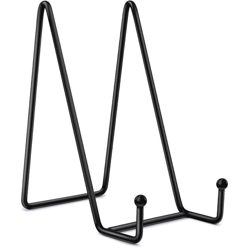6-Zoll-Tellerhalter für Präsentationszwecke – 2 Stück, schwarzer Eisen-Tellerständer, Bilderrahmen, Metallhalterungen für Fotos, Geschirr und Besteck