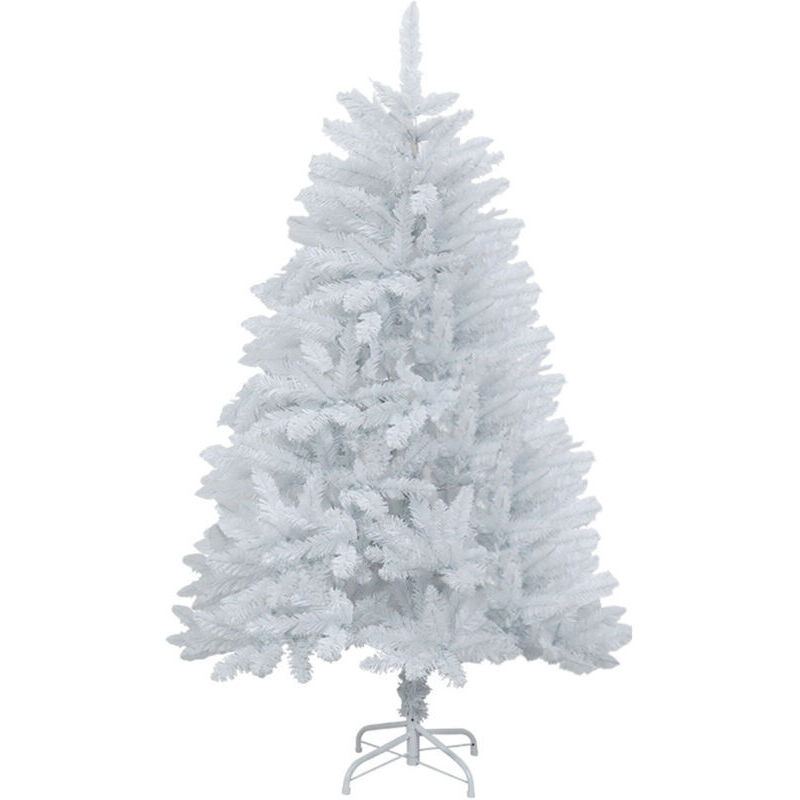60 cm hoher, künstlicher, weißer Weihnachtsbaum, hochwertiger, klappbarer kanadischer Weihnachtsbaum, leicht, einfach aufzubauen, mit Metallständer