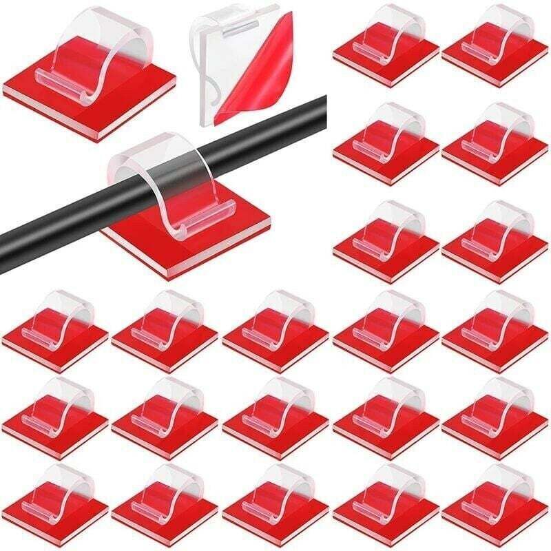 60 Stück Lichter-Kabel-Clips, selbstklebende Mini-Kabel-Clips, Licht-Haken, Draht-Kabel-Organizer-Clips, selbstklebende Draht-Management-Halterung