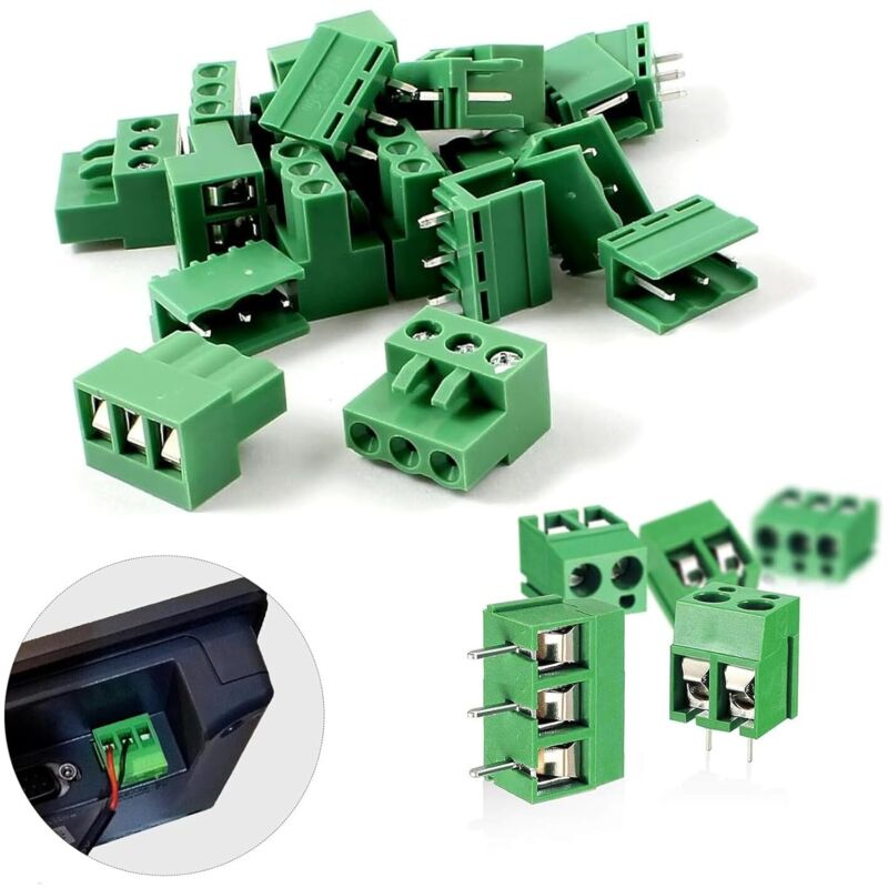 60 Stücke 5mm 2 Pin / 3 Pin PCB Mount Screw Terminal Block, Schraubklemme Steckverbinder für Arduino (2 Pin-30, 3 Pin-30)