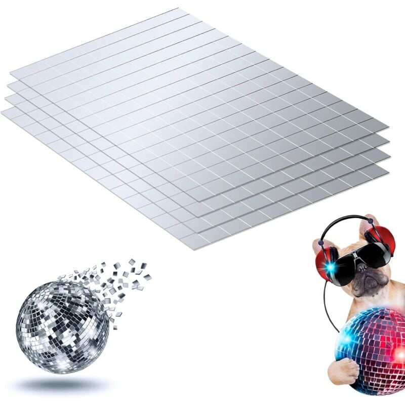 600 Stück Selbstklebende Mini Spiegel, kleine Spiegel zum Basteln 10 x 10 mm Selbstklebende Mosaikfliesen Handwerk Spiegel Fliesen für Diy Handwerk