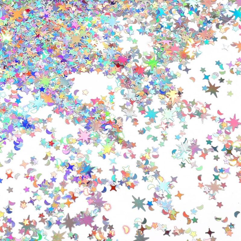 6000 Stück Glitzersterne Metallic Streudeko 60g – Konfetti Pailletten für Geburtstag, Hochzeit, Party