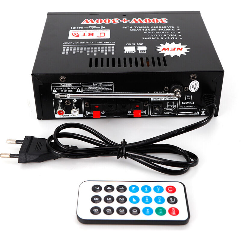 Senderpick - 600W Mini hifi digitaler Bluetooth-Audio-Leistungsverstärker mit Fernbedienung Audioverstärker Digital Power Amplifier fm Verstärker