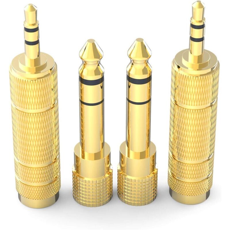 6,35 mm Klinke auf 3,5 mm AUX-Audioadapter mit vergoldeten Kontakten für Kopfhörer/Lautsprecher/Gitarre/Klavier