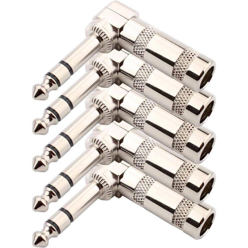 6,35-mm-TRS-Lötbuchse (1/4'), rechtwinkliger Stereo-Audio-Lötstecker (6,35 mm), 6,35-mm-TRS-Mikrofonstecker für Lautsprecher-/Gitarren-/Mikrofonkabel