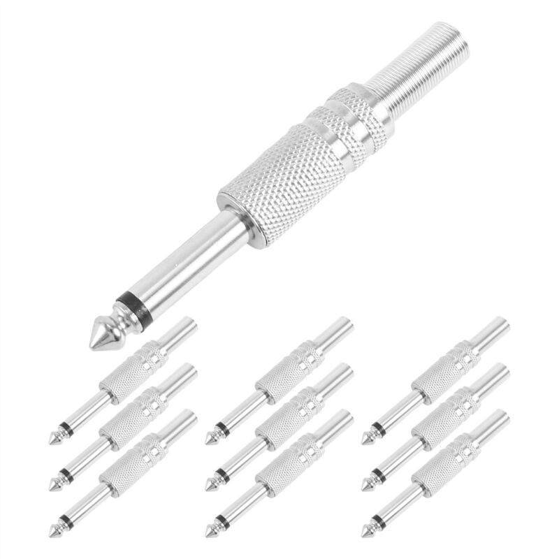 6,35mm Mono Verstärker Stecker 1/4 Zoll Männlichen Mono Jack Audio Kabel Stecker Mikrofon 10Pcs