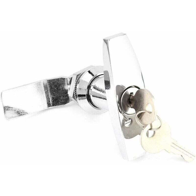 64-mm-T-Griff-Garagentorschloss, Anhänger-T-Griff-Schloss, T-Griff-Schloss zur Heckmontage, Werkzeugkasten-Garagentorschloss mit 2 Schlüsseln,