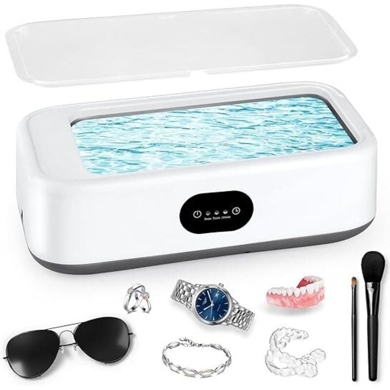 640 ml Ultraschallreiniger, 49 kHz Ultraschallreiniger mit geringem Geräuschpegel, mit 3 digitalen Timern, für Schmuck, Zahnersatz, Uhren, Brillen,