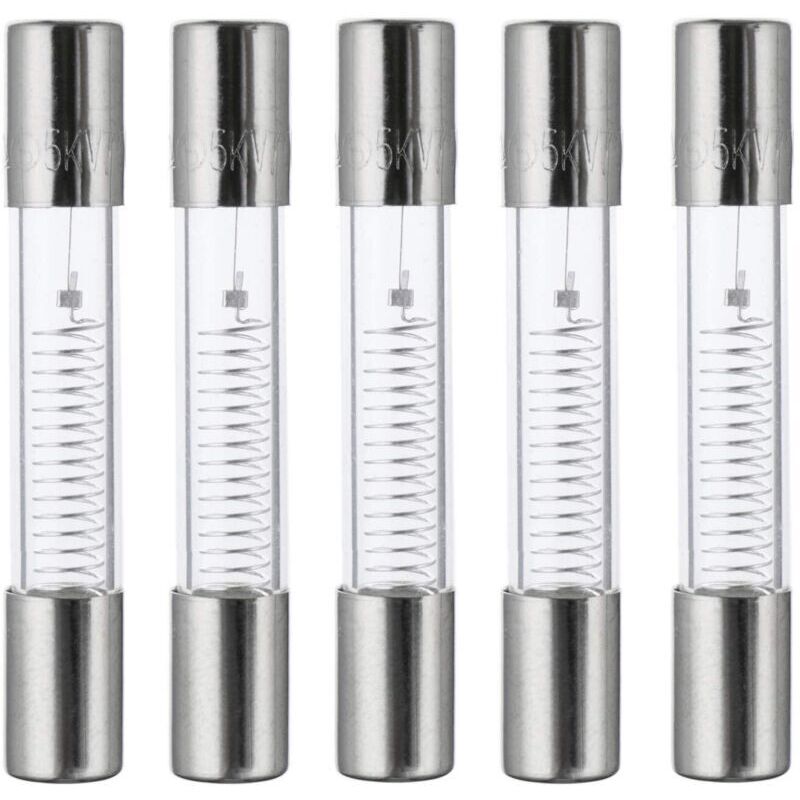 650 mA, 5 kV, 6 x 40 mm, Mikrowellenherd-Schutzsicherungen, Hochspannungs-Schnellsicherung, 0,650 Ampere, 5000 Volt, Glasrohrsicherung (5 Stück)
