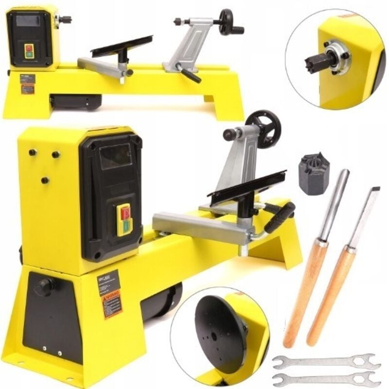 Drechselbank 650W Holz Drechselmaschine Holzdrehmaschine Holzdrehbank 4 Motordrehzahlen