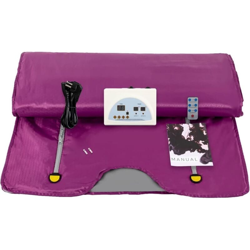 650W Infrarot Saunadecke,180x80cm 2 Zone Infrared Sauna Blanket mit Fernbedienung und Timer-Funktion Professionel Detox Therapie Sauna Tragbare