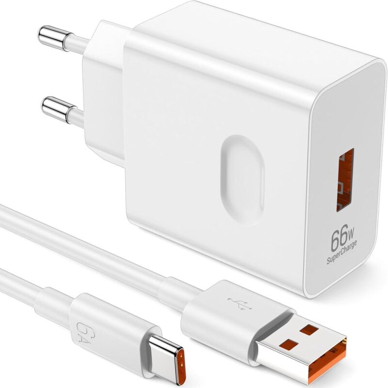 66W Supercharge Ladegerät für Huawei Honor ladegerät, USB Ladegerät Schnellladegerät 6A USB C Ladekabel Adapter für Honor 90 Lite 200Lite 70Lite X9d