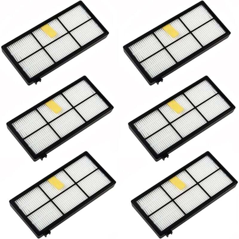 Confezione da 6 filtri di ricambio per aspirapolvere Roomba serie 800, 900, 850, 860, 861, 866, 870, 880, 890, 900, 960, 980, 981, 985.