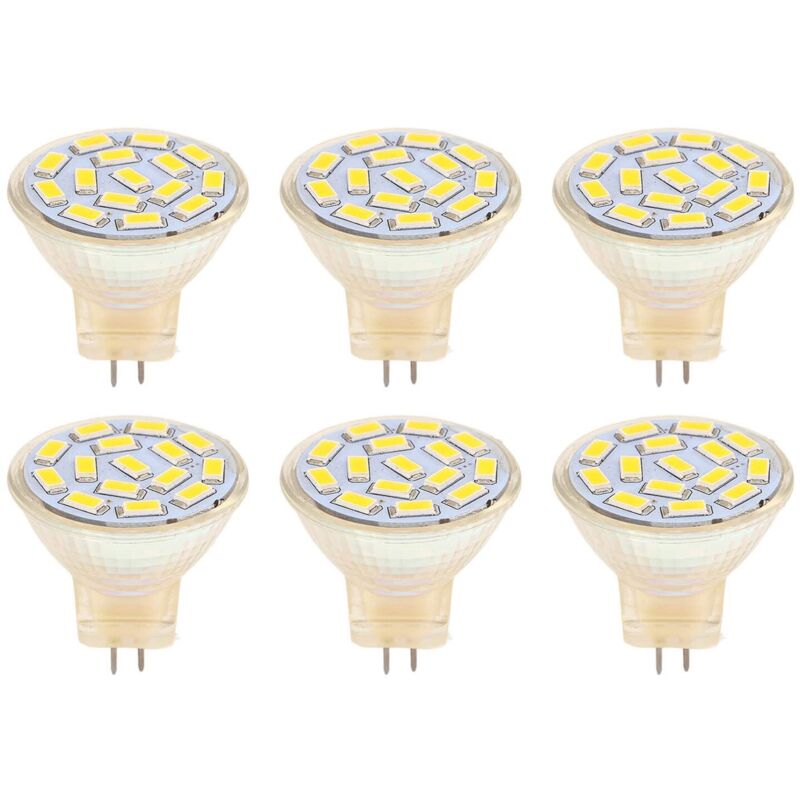 6er-Pack LED-Halogen-Ersatzlampen, LED-Lampen, GU4-LED-Lampe, 270 LM, 15 LED, energiesparend, MR11-Schienenlampenperlen, 12 V, 3 W für eingebettete