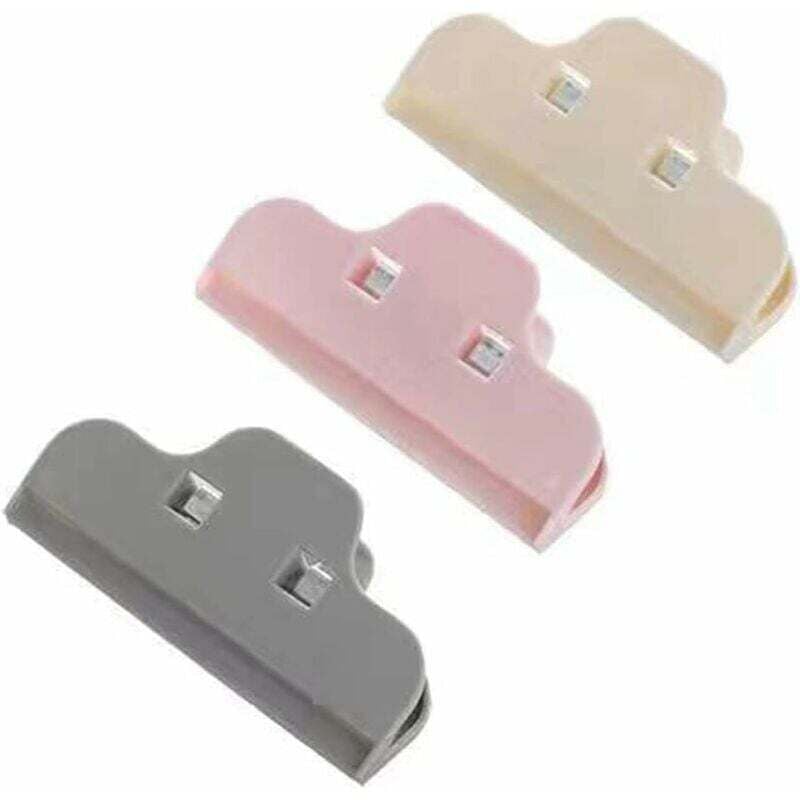 6er-Pack Mehrzweck-Wäscheklammern, Lebensmittel-Aufbewahrungsklammern für Büro, Zuhause, Snacks, Nüsse (6 Stück, 3 Farben)