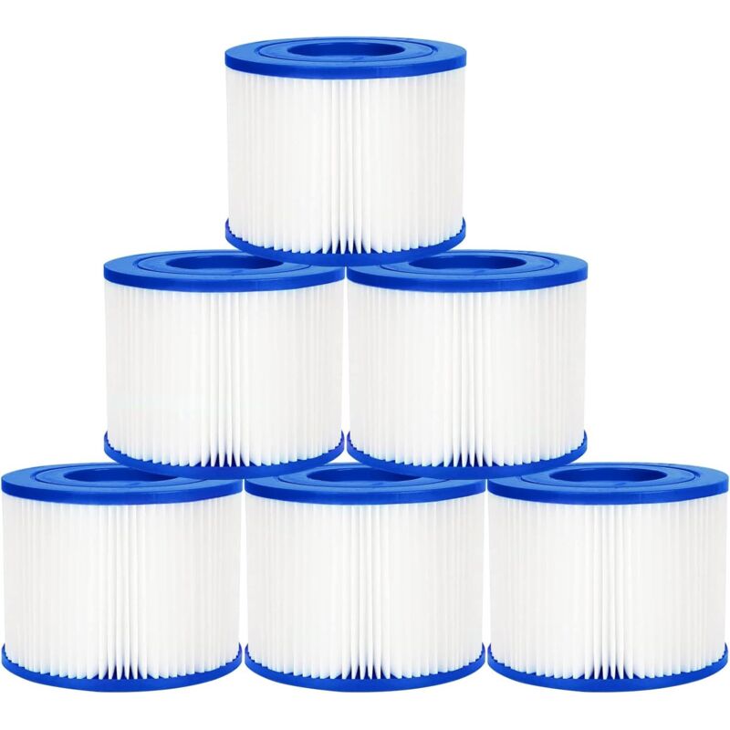 6er-Pack Spa-Filter Typ VI, Filter VI-Kartusche für Bestway Lay-Z-Spa, Poolfilter-Spa und Whirlpool-Filter Typ VI für Miami, Monaco, Vegas, 58323,