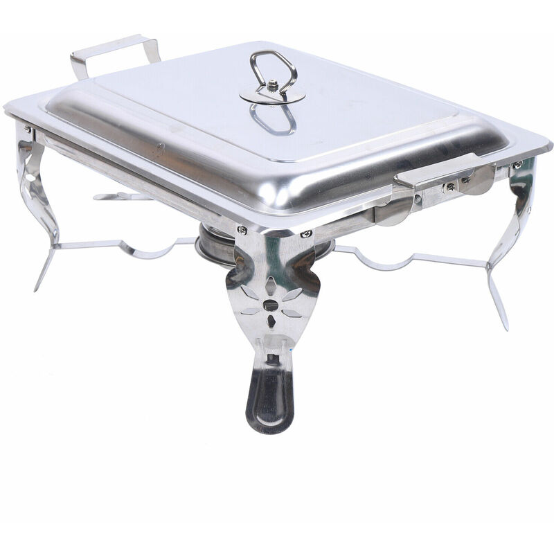 6L Speisenwärmer Chafing Dish Warmhaltebehälter Wärmebehälter Food Behälter mit Deckel Edelstahl 21x26x26cm