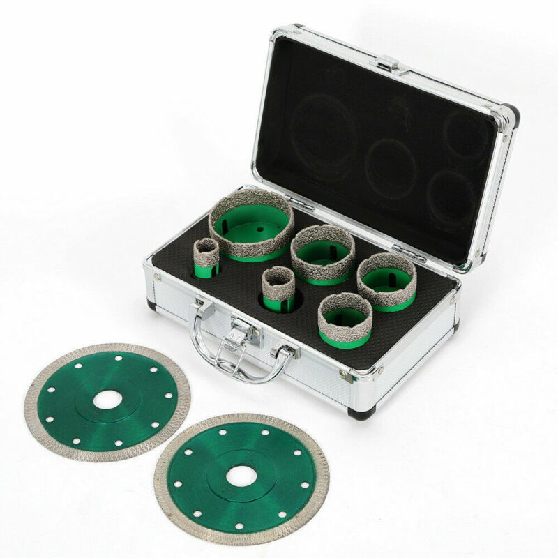 6tlg. 20-68mm Winkelschleifer Fliesen Bohrer Diamantbohrer Dosenbohrer Bohrkrone Keramik Fliesen Set Trennscheibe Set