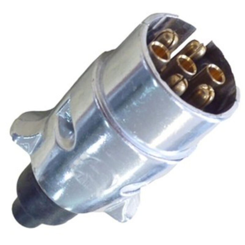 7-poliger 12-Volt-Stecker für Anhänger – Robustes Metallgehäuse für lange Lebensdauer – Zuverlässiger elektrischer Anschluss für Wohnwagen und