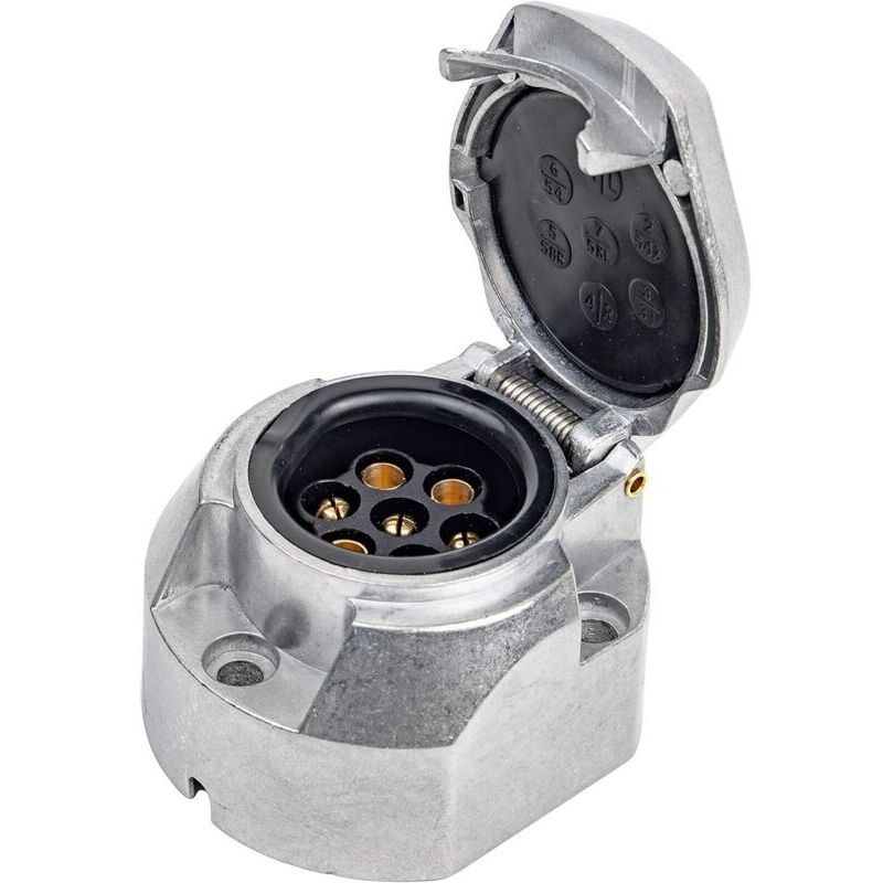 Odipie - 7-poliger Adapter zum Anschluss von Anhängern und Wohnwagen, Schraubstecker, 7-polige Steckdose, 12 v, Anhängerkupplung für lkw, Fahrzeuge