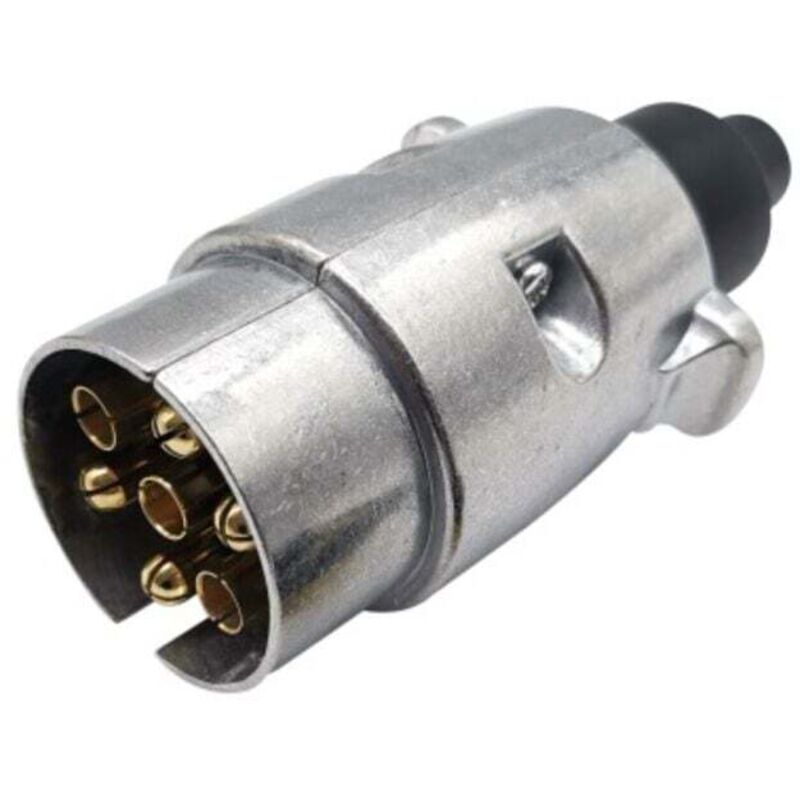 7-poliger Metallstecker für Anhängerkupplung, wasserdichter 7-poliger elektrischer Anschluss für Anhänger, 12-V-7-poliger Metallstecker für