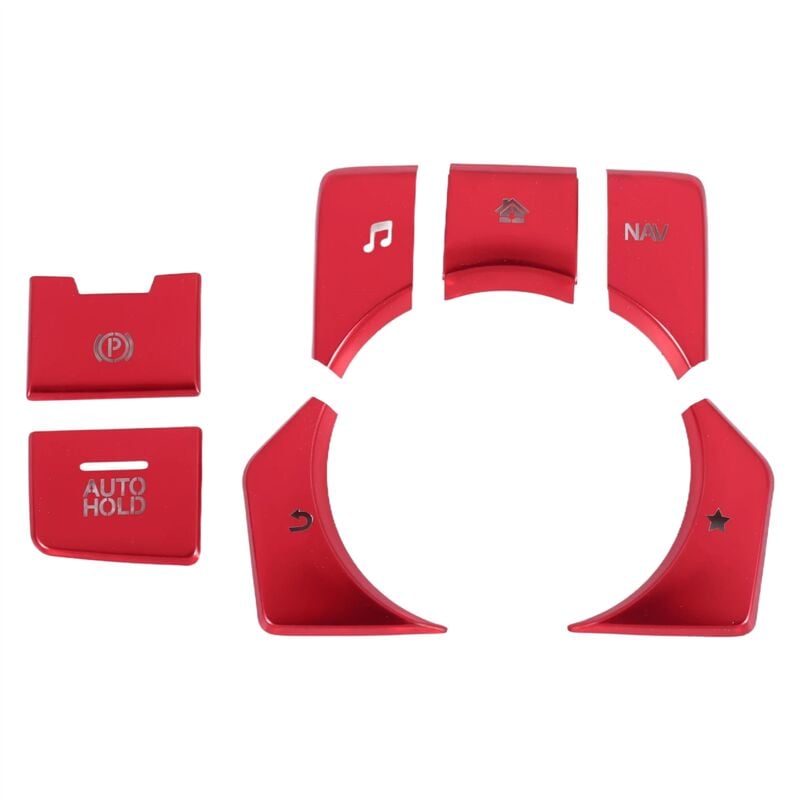 7 StüCke Rot Elektronische Hand Bremse Multimedia Taste Abdeckung Verkleiodung für 3 6 -5 -9 2016-2020 Mittel Konsole Aufkleber