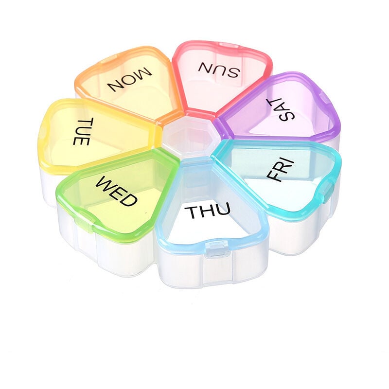 7-Tage-Wochen-Pillenbox, großes Fassungsvermögen, mit Aufbewahrungsfach, für Vitamine, Nahrungsergänzungsmittel und Medikamente.
