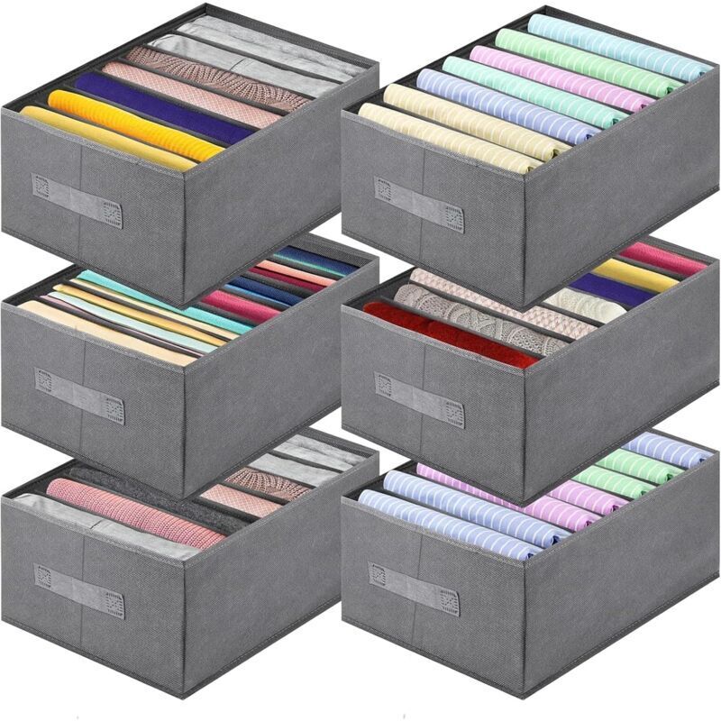 7-teiliger Schrank-Organizer, faltbare Schrank-Aufbewahrungsbox, Schrank-Organizer mit Griff, Unterwäsche-Aufbewahrung, Jeans-Hosen-Aufbewahrung (7
