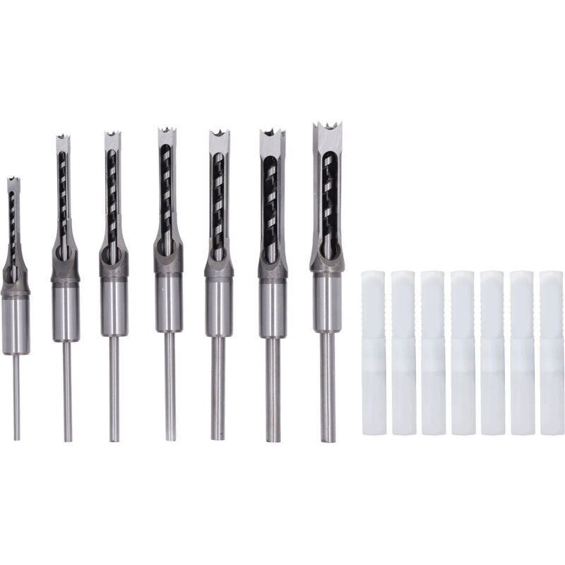 7-teiliges Vierkant-Holzbohrer-Set: 1/4 Zoll, 5/16 Zoll, 3/8 Zoll, 2/5 Zoll, 1/2 Zoll, 9/16 Zoll, 5/8 Zoll HSS-Stechbeitelbohrer-Set