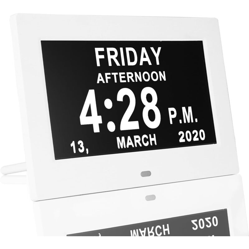 7-Zoll-LCD-Digitaluhr mit Kalender, Alzheimer-Uhr mit Datum, Wochentag und Uhrzeit, automatischer Dimmfunktion, HD-Display, personalisierten