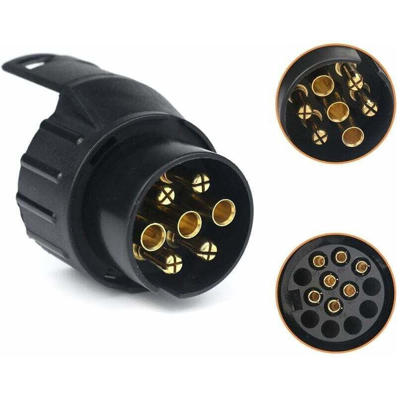 7/13-Anhängerkupplungsadapter (7-polig auf 13-polig) für Pkw-Anhänger, Traktoren, Wohnwagen und Fahrradträger