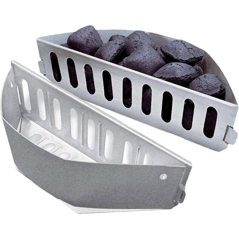 7403 2er-Packung Holzkohlekörbe für Weber 57 cm Kugelgrills, Brikettkorb für Weber One Touch und Master Touch Holzkohlegrill, 47,6 und 67 cm